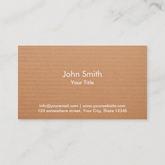 Cardboard - achtergrond - DIY-draagtas Visitekaartje (Achterkant)