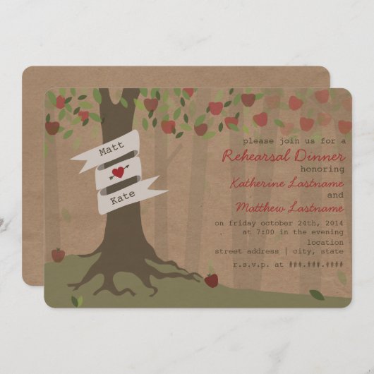 Cardboard geïnspireerd Apple Orchard repetitie din Kaart (Voorkant / Achterkant)