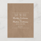Cardboard geïnspireerde bruiloft bespaart datum aankondigingskaart (Voorkant)
