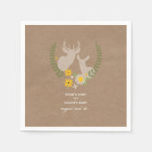 Cardboard geïnspireerde herten bruiloft servetten (Voorkant)