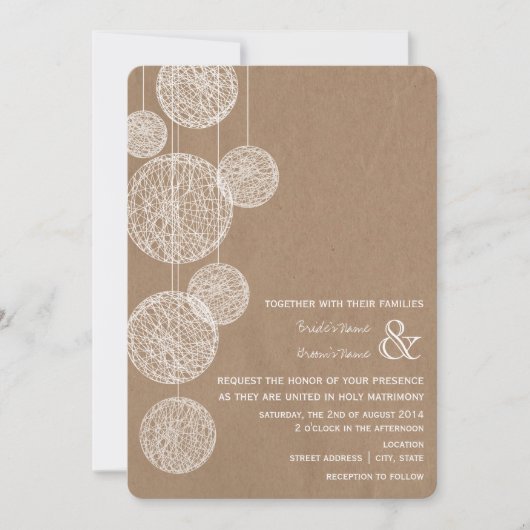 Cardboard geïnspireerde wijn Wereldbollen Weddensc Kaart (Voorkant)