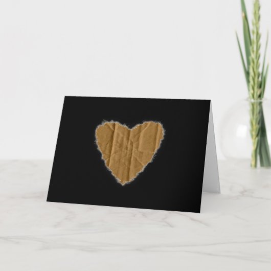 Cardboard Heart Valentijn Love Romance Feestdagen Kaart (Voorkant)