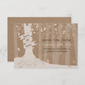Cardboard Kijk Woodland Wedding Save the Date (Voorkant / Achterkant)