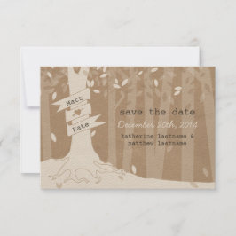 Cardboard Kijk Woodland Wedding Save the Date