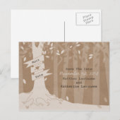 Cardboard Kijk Woodland Wedding Save the Date Aankondigingskaart (Voorkant / Achterkant)