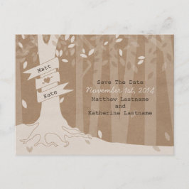 Cardboard Kijk Woodland Wedding Save the Date Aankondigingskaart