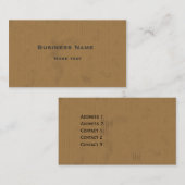 Cardboard-ontwerp Visitekaartje (Voorkant / Achterkant)