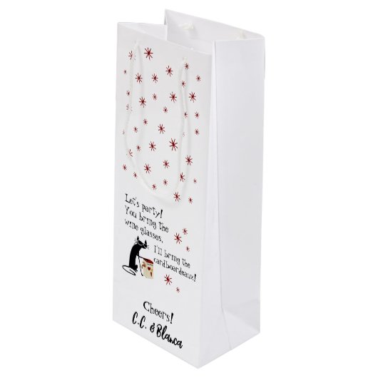 CardboardDeaux voor Box Wine Quote Wijn Cadeautas (Voorkant Gekanteld)