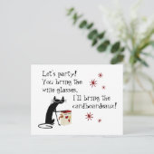 Cardboardeaux voor Box Wine Funny Quote Cat Briefkaart (Staand voorkant)