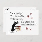 Cardboardeaux voor Box Wine Funny Quote Cat Briefkaart (Voorkant / Achterkant)