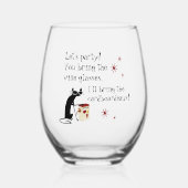 Cardboardeaux voor Box Wine Funny Quote Cat Wijnglas Zonder Voet (Voorkant)