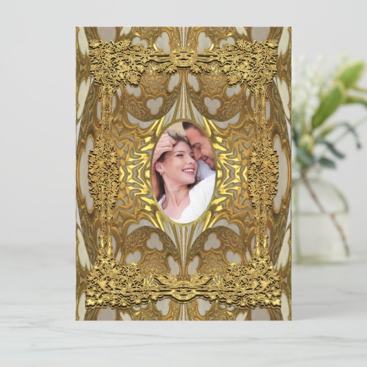 Cardellastine 5,5 x 7,5-inch fotobruiloft kaart (Staand voorkant)