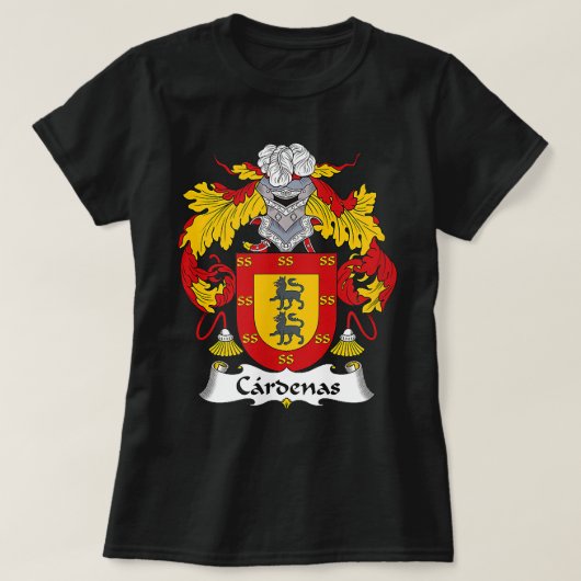 Cardenas Coat of Arms Family Crest T-shirt (Design voorkant)