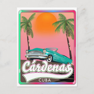 Cárdenas Cuba vintage reisposter Feestdagenkaart
