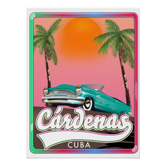 Cárdenas Cuba vintage reizen poster (Voorkant)