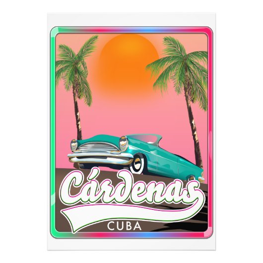 Cárdenas Cuba vintage reizen poster (Voorkant)