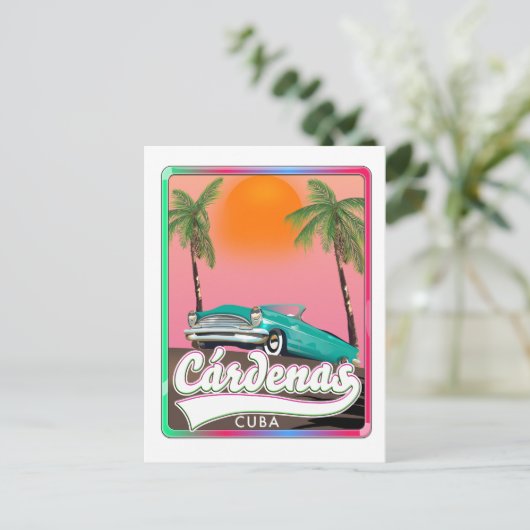 Cárdenas Cuba vintage reizen poster Briefkaart (Staand voorkant)
