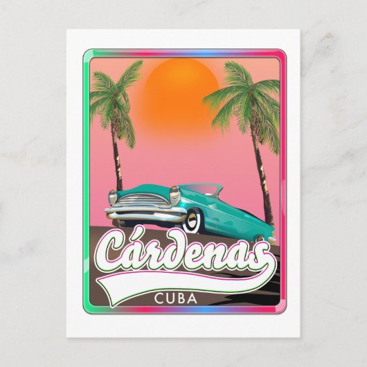Cárdenas Cuba vintage reizen poster Briefkaart (Voorkant)