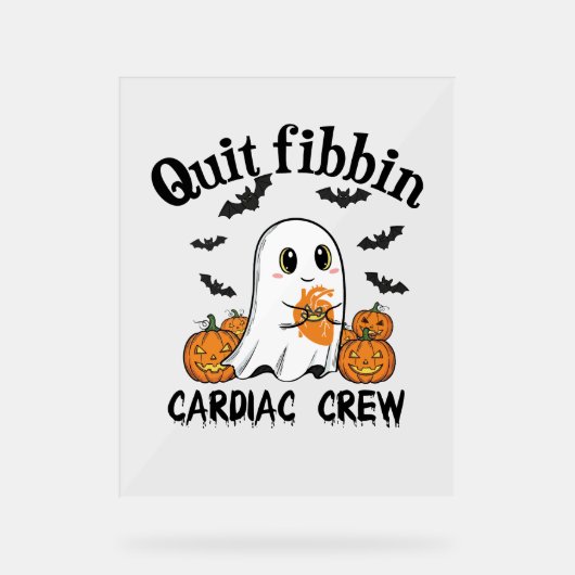 Cardiac Crew Funny Boo-Ghost Pumpkin Acryl Bord (Voorkant)