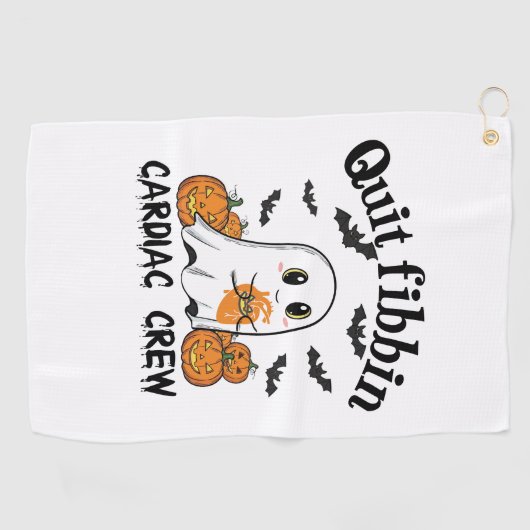 Cardiac Crew Funny Boo-Ghost Pumpkin Golfhanddoek (Horizontaal)