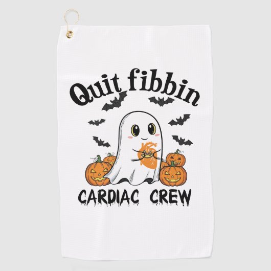 Cardiac Crew Funny Boo-Ghost Pumpkin Golfhanddoek (Voorkant)
