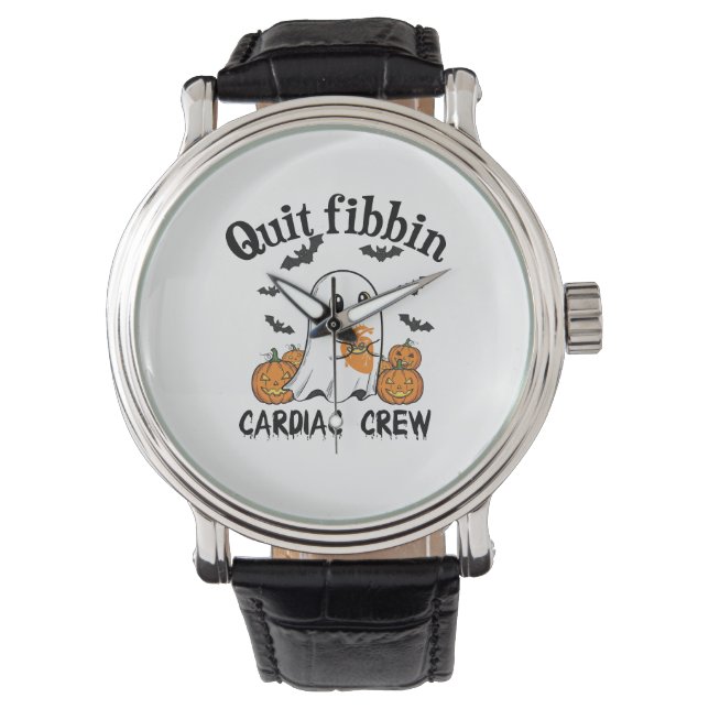 Cardiac Crew Funny Boo-Ghost Pumpkin Horloge (Voorkant)