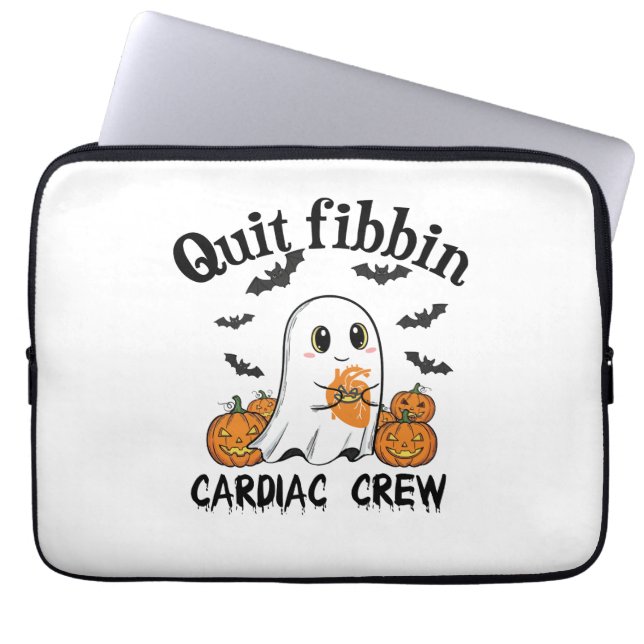 Cardiac Crew Funny Boo-Ghost Pumpkin Laptop Sleeve (Voorkant)