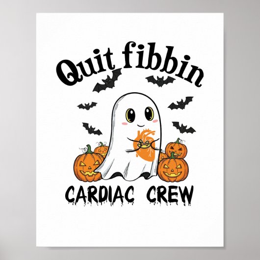 Cardiac Crew Funny Boo-Ghost Pumpkin Poster (Voorkant)