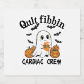 Cardiac Crew Funny Boo-Ghost Pumpkin Sparkling Wijnetiket (Enkel label)