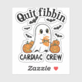 Cardiac Crew Funny Boo-Ghost Pumpkin Sticker (Vel)