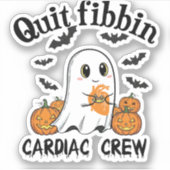 Cardiac Crew Funny Boo-Ghost Pumpkin Sticker (Voorkant)