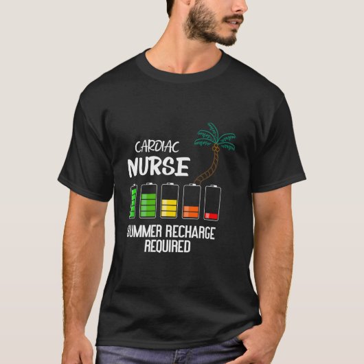 Cardiac Nurse Summer Vacation Recharge Nurse T-shirt (Voorkant)