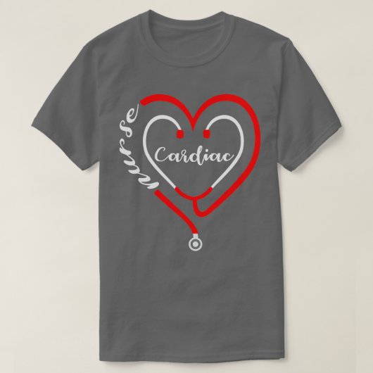 Cardiac Nurse Valentines Day Stethoscope Heart RN T-shirt (Design voorkant)