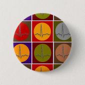 Cardiac QRS Pop Art Ronde Button 5,7 Cm (Voorkant)