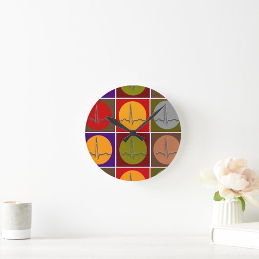 Cardiac QRS Pop Art Ronde Klok (Huis)