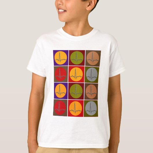 Cardiac QRS Pop Art T-shirt (Voorkant)