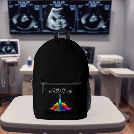 Cardiac Sonographer-Colorful Ultrasound Waves Bedrukte Rugzak