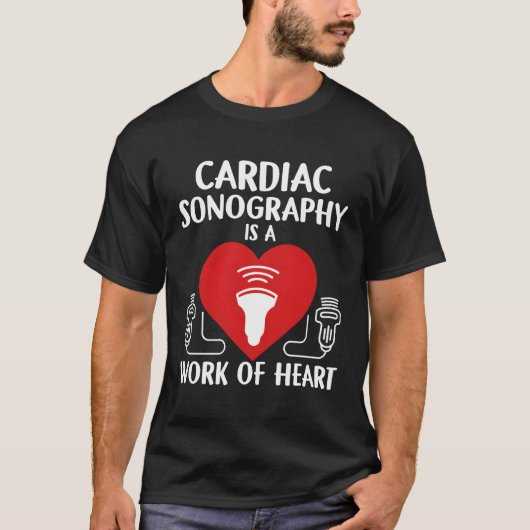 Cardiale echoscopie echografietechnicus sonograaf t-shirt (Voorkant)