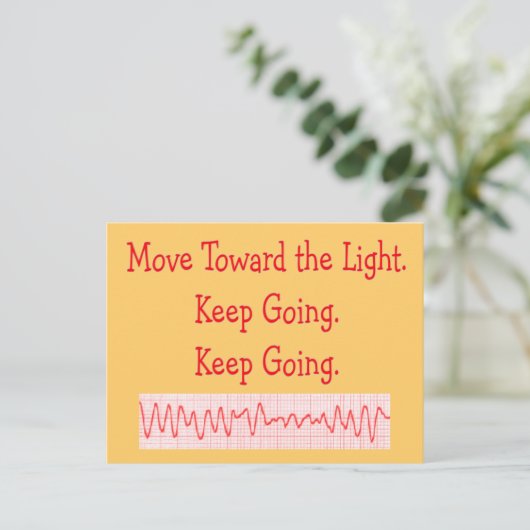 Cardiale/ER ZenuwFunny V-Fib Rhythm Strip Briefkaart (Staand voorkant)