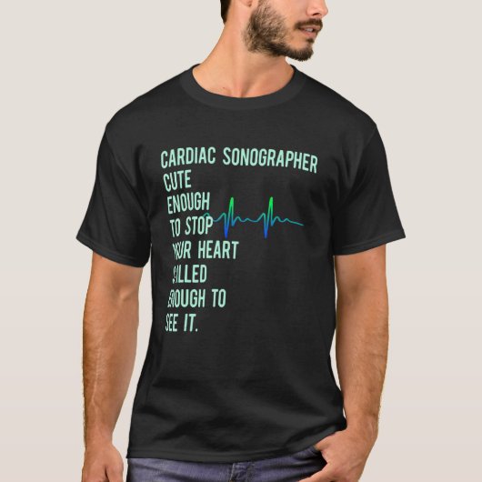 Cardiale Sonograaf Echo Tech onderwijst RDC's T-shirt (Voorkant)
