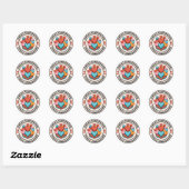 Cardiale Sonograaf Gestapelde Hartstickers Ronde Sticker (Vel)