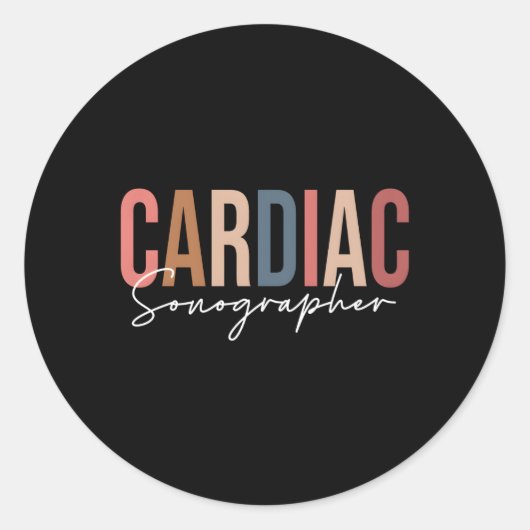 Cardiale Sonograaf Radiologie Tech X-Ray Tech Mamm Ronde Sticker (Voorkant)
