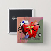 Cardiale zure kunstgeschenken vierkante button 5,1 cm (Voorkant /achterkant)