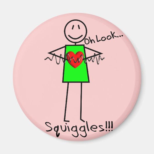 Cardiale zurgen Gifts Stick Person Design V-Fib Magneet (Voorkant)