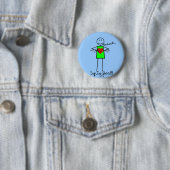 Cardiale zurgen Gifts Stick Person Design V-Fib Ronde Button 5,7 Cm (In situ)