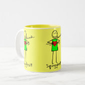 Cardiale zurgen Gifts Stick Person Design V-Fib Tweekleurige Koffiemok (Voorkant links)