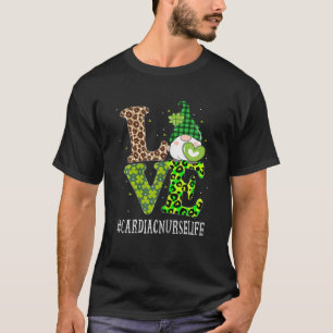 Cardiale zuster Love St Patricks Day Gnome Leopard T-shirt