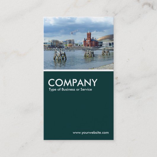 Cardiff Bay - Donkergroen Visitekaartje (Voorkant)