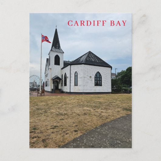Cardiff Bay kerk uitzicht briefkaart (Voorkant)