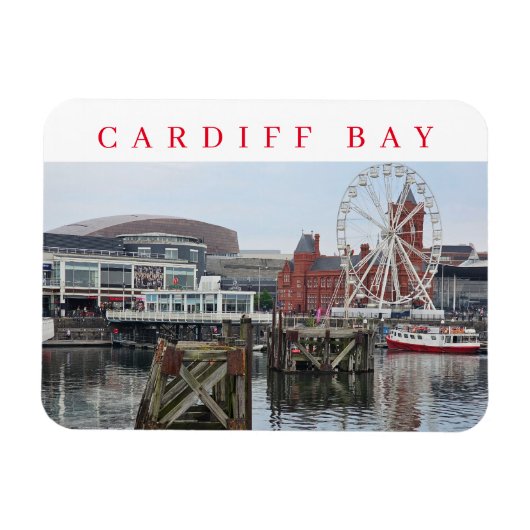Cardiff Bay panoramisch uitzicht koelkastmagneet Magneet (Horizontaal)